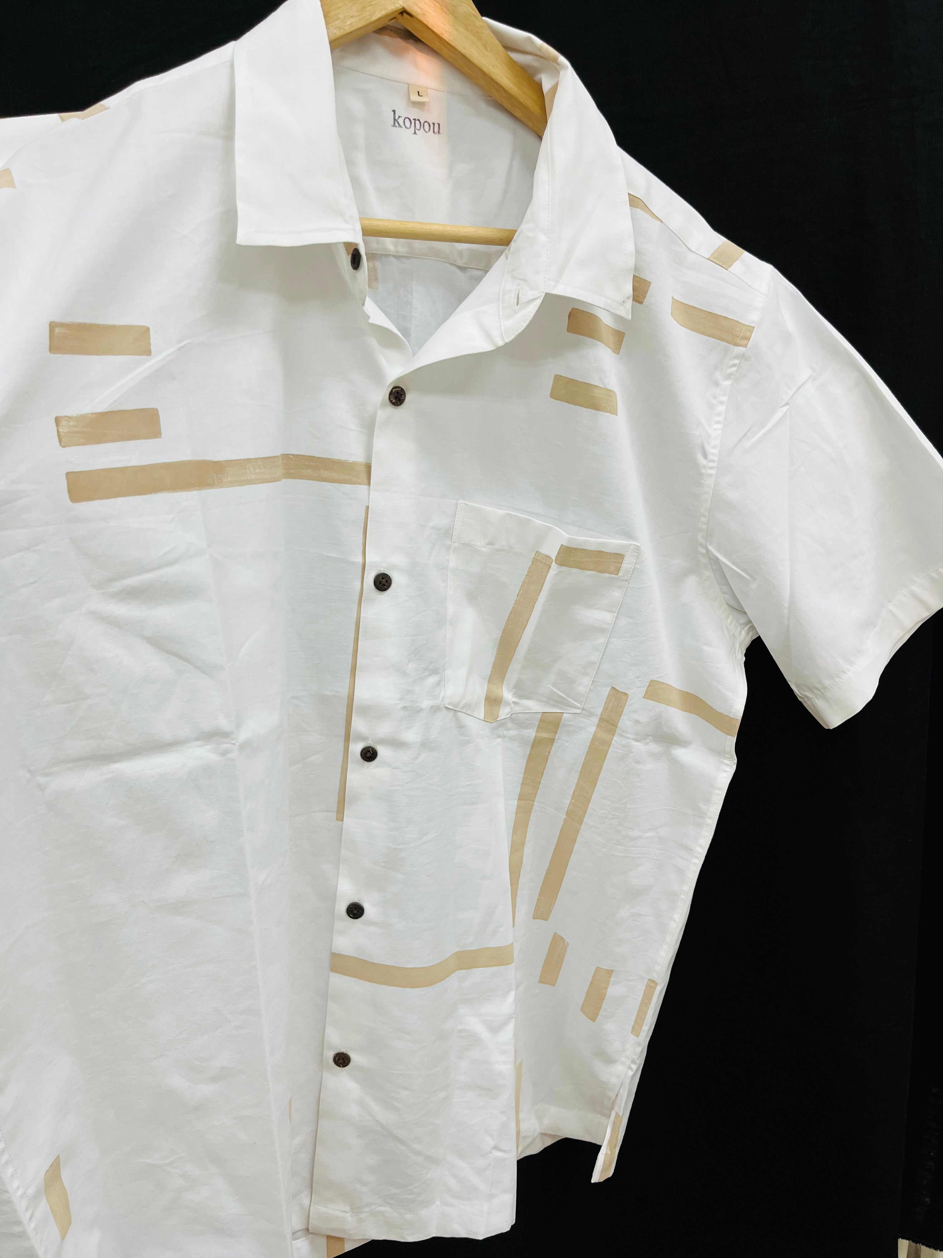 Cotton Beige blocks shirt