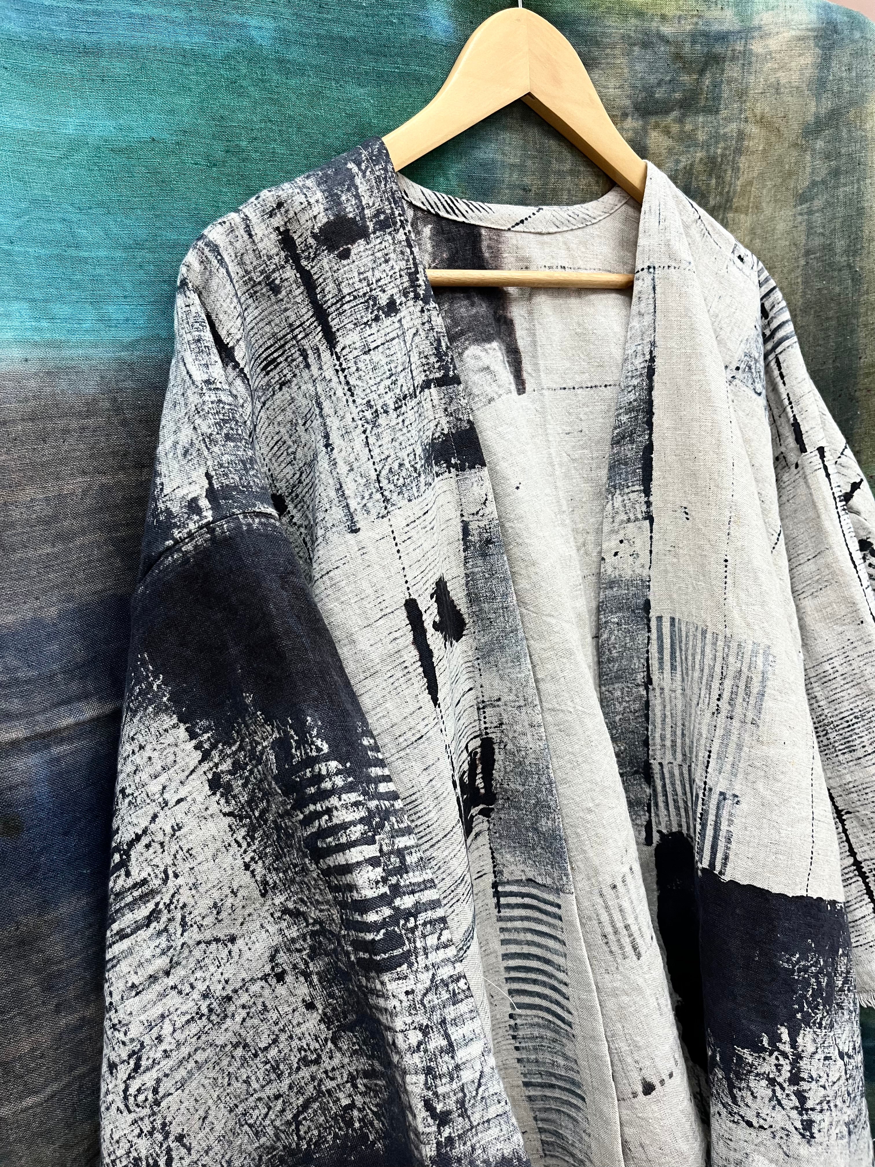 Linen abstract jacket