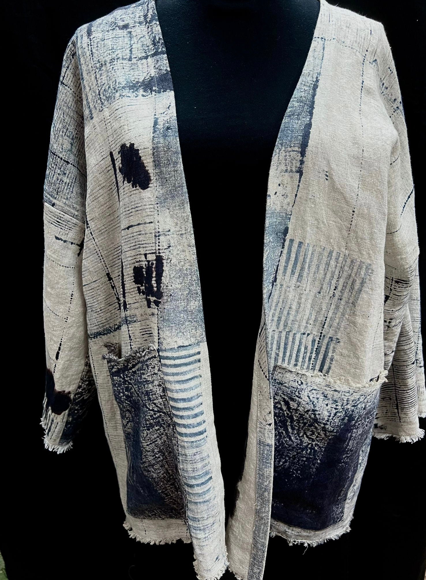 Linen abstract jacket