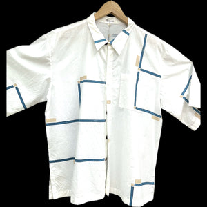 Cotton blue grid shirt