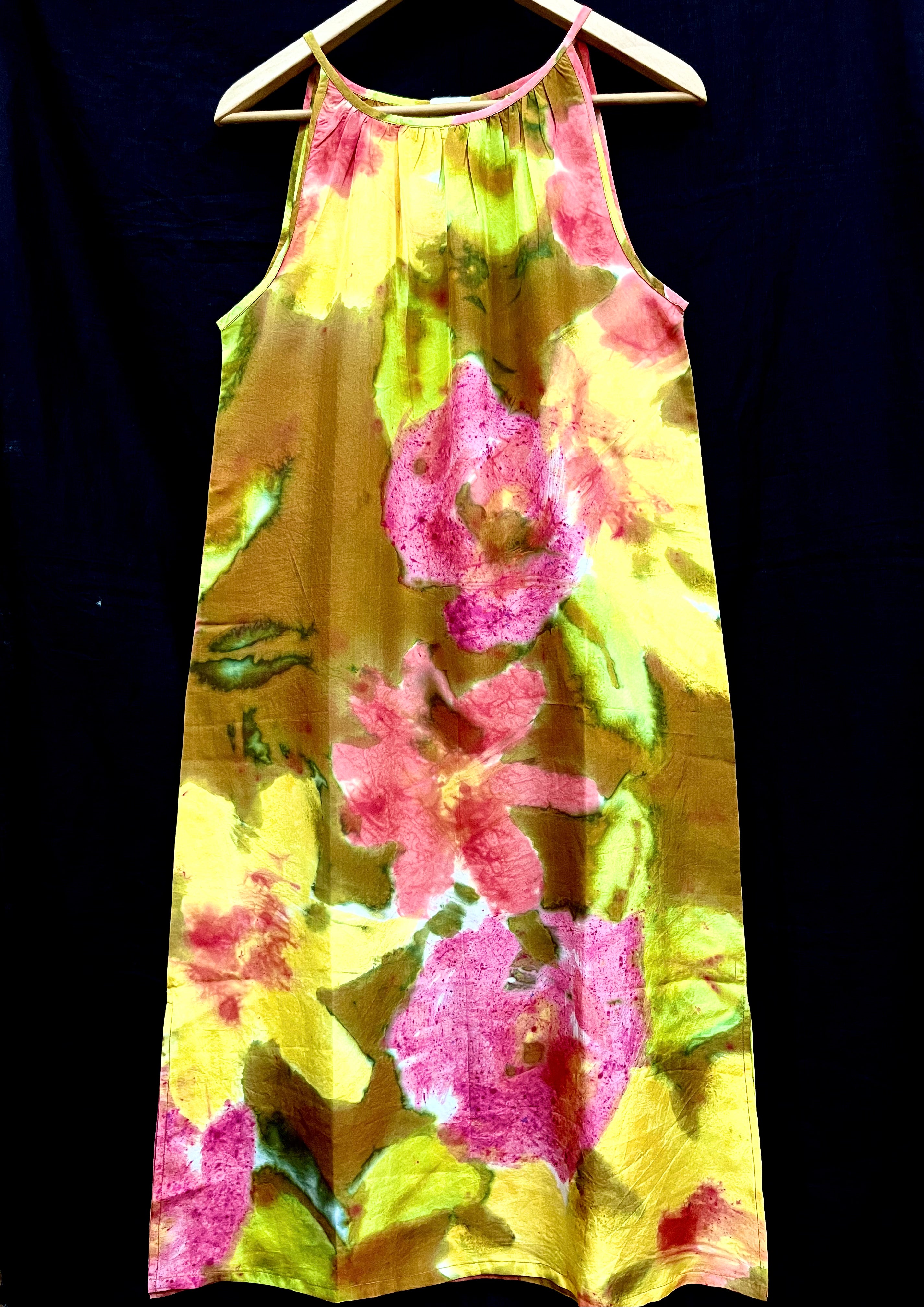 Handpainted silk dress