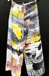Abstract linen trousers