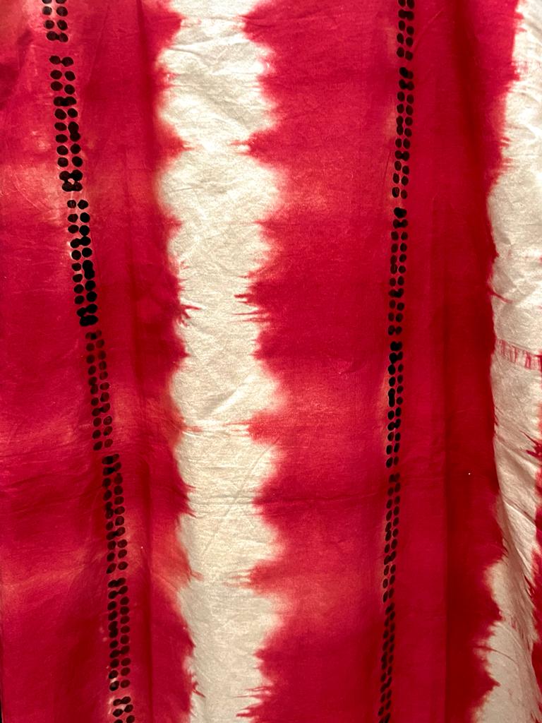 Red shibori dress